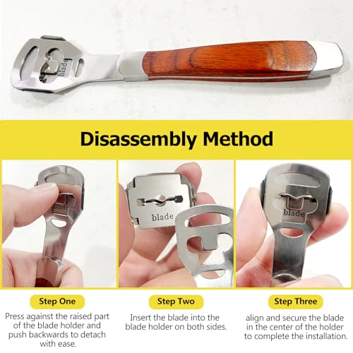 Kootinn Callus Shaver with Wood Handle & 10 Replacement Blades