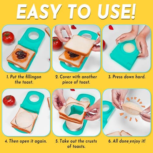 HiYZ Stainless Steel Sandwich Cutter and Sealer - Green Crustless Maker