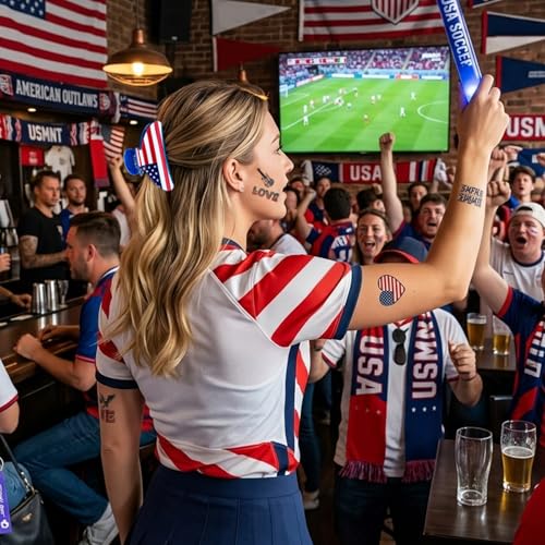 ANFONG World Cup 2026 USA Hair Claw Clip, Keychain & Tattoo Gift Set