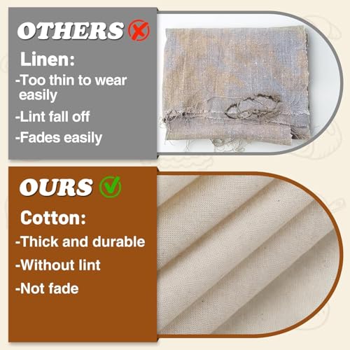 Extra Large Linen Bread Proofing Cloth 23.6x25.5 Inch