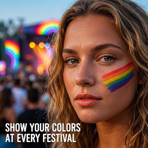 LANGFON Pride Rainbow Face Paint Crayons for Body and Festival Makeup
