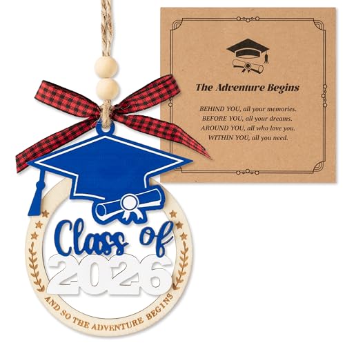 Class of 2026 Graduation Ornament - 2-Layer Wooden Cap Decor