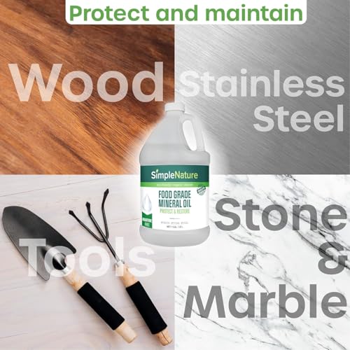 SimpleNature Food Grade Mineral Oil for Wood, Butcher Block & Stainless Steel - 8 oz