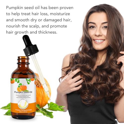 Pumpkin Seed Oil for Hair Growth - 100% Pure Cold Pressed Scalp Treatment