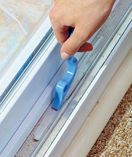 Sky Blue Hand-held Groove Cleaning Brushes - 2pcs for Windows & Doors