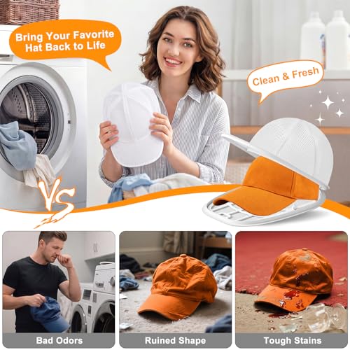 Haiou Baseball Hat Washer Cage - White Cap Cleaner for Washing Machine