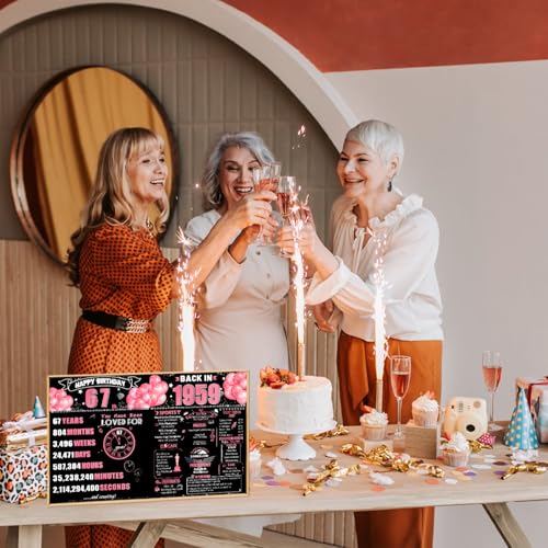 67th Jumbo Birthday Card with Envelope, Retro 1959 Party Decor & Gift