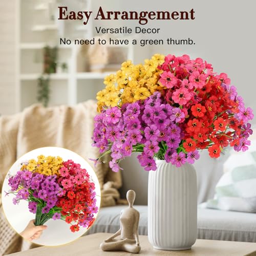 20 Bundles of UV Resistant Artificial Daisy Flowers for Outdoor Decor