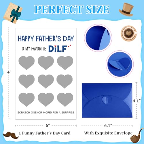 Funny Scratch-Off Father's Day Card for Husband - Happy Dilf's Day