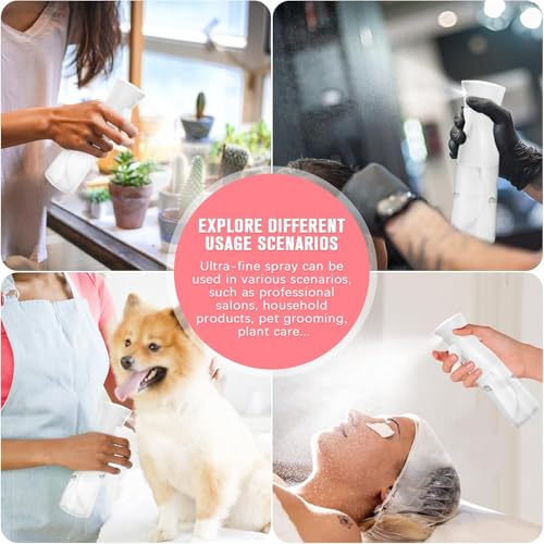 UrbAmerican Continuous Water Mister Spray Bottle - Ultra Fine Empty Aerosol-Free Spray Bottle for Hair Styling, Plants, and Pets