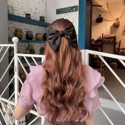 iRIIRIO 3-Piece Satin Bow Hair Barrettes with Metal Clips for Women