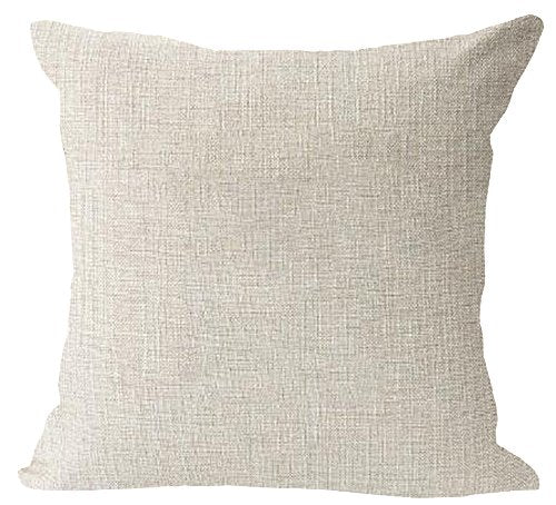 LIPOR Dog Theme Cotton Linen Throw Pillow Cover - 18"x18" Beige