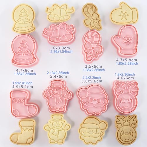 8 Piece Christmas Cookie Cutters Set with Gingerbread & Tree Shapes - Holiday Baking