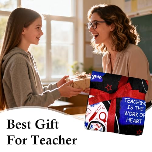Teacher Appreciation Throw Blanket 50x60 - Soft Flannel Thank You Gift