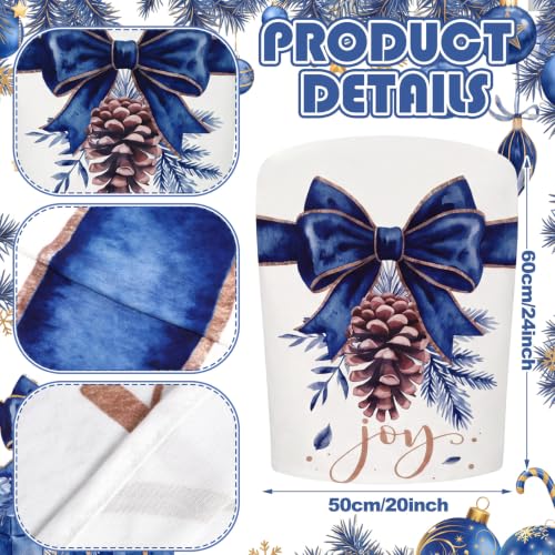Blue Christmas Chair Cover Set for Dining Room and Kitchen - 6 Pieces