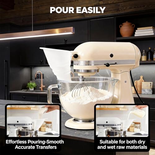 Hubaltuye Flour Funnel Attachment for Stand Mixer with Spoon
