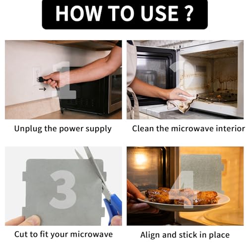 Microwave Waveguide Cover Replacement Set - 4 Pieces, Universal Fit