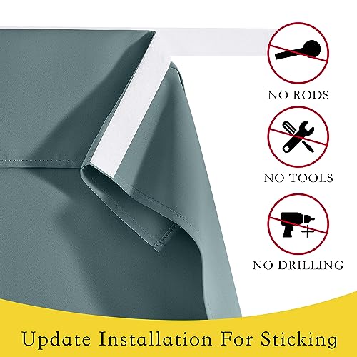 NICETOWN Greyish Blue Blackout Curtain for French Doors, 26x50in