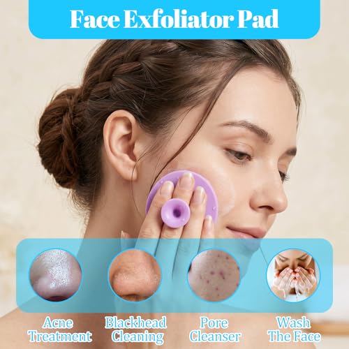 8 Pcs Silicone Face Scrubber Exfoliating Brush for Deep Cleansing