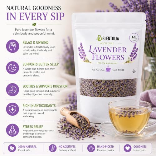 Premium Culinary Lavender Buds - 1.76 oz Natural Dried Flowers for Tea Baking & Aromatherapy