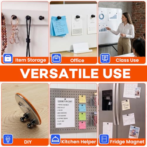 E BAVITE 40-Pack Small Strong Fridge Magnets - Powerful Black Push Pins