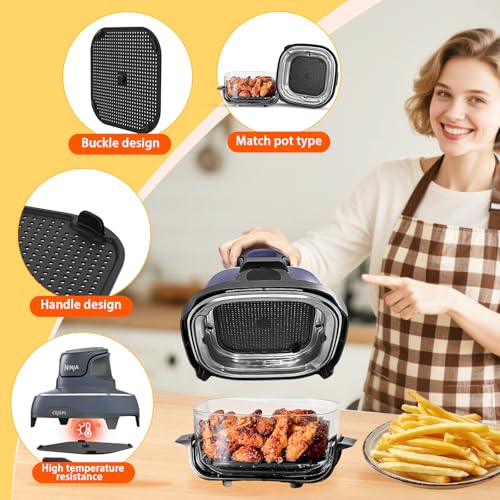 2-Pack Silicone Splatter Screen for Ninja Air Fryer - Upgraded Vents