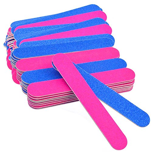 Wobe 100Pcs Double Sided Nail Files Mini Emery Boards for Manicure