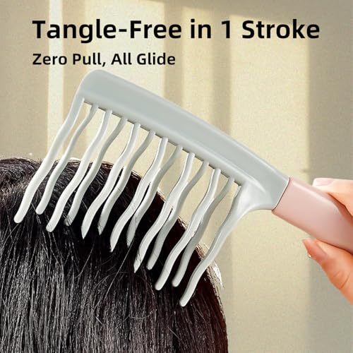 Wide Tooth Comb for Curly Hair Detangling Brush with Wavy Design