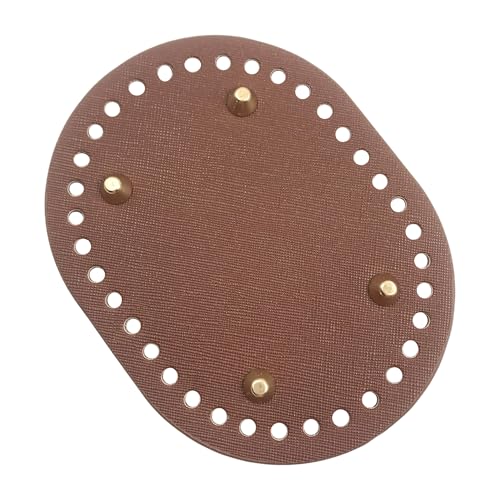 PU Leather Purse Bottom Shaper 3-Pack, 140x110mm Oval Crochet Bag Base with Pre-Punched Holes