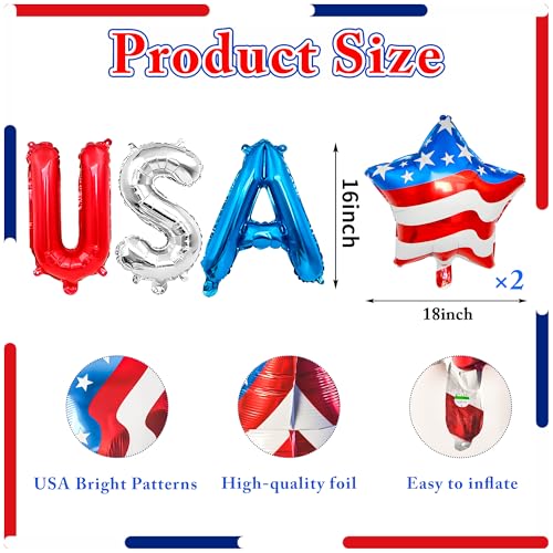 Patriotic USA Balloon Set for 4th of July Party Decor
