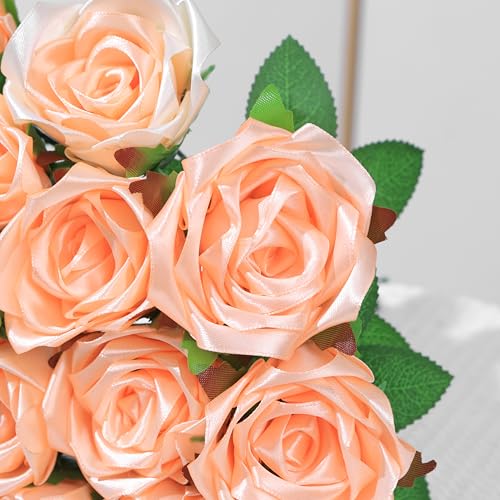 DIY Forever Rose Petals Kit - Light Champagne Satin Flowers for Wedding & Party Decor, 100 Pcs