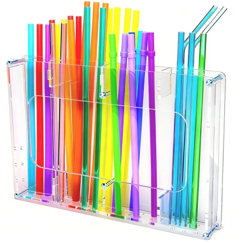 Acrylic Straw Holder for Cabinet & Wall - Space-Saving Organizer