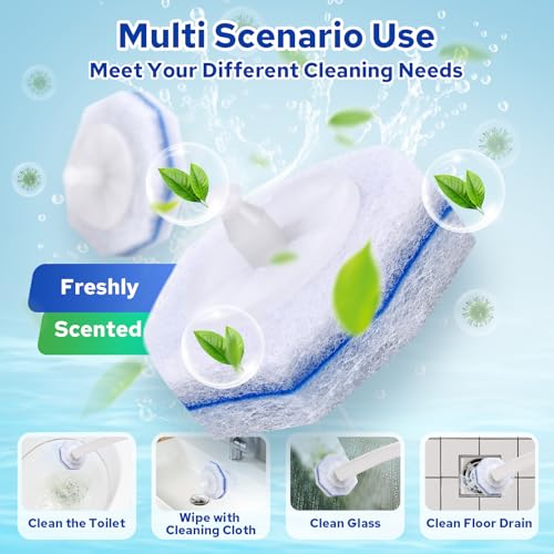 20-Pack Disposable Toilet Brush Refills - Universal Fit Scrubber Heads