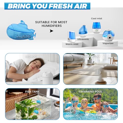 Puxyblue 9-Pack Humidifier Tank Cleaner Submarines with Silver Ion Filter