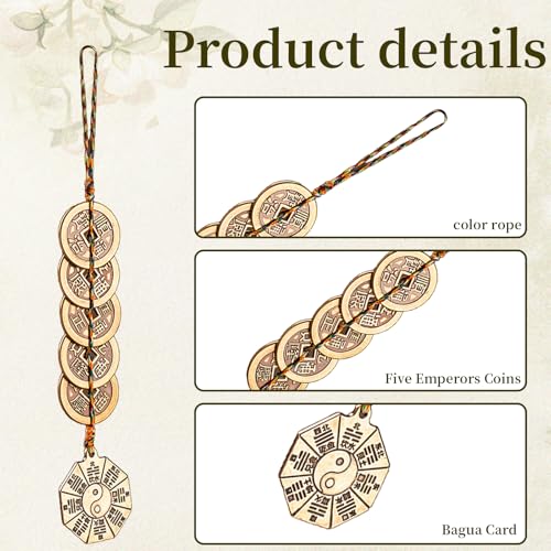 Five Emperor Coins Feng Shui Pendant for Home & Car