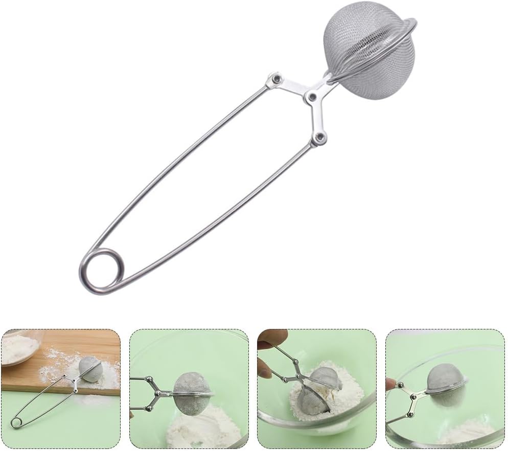 Zerodeko Stainless Steel Flour Spreader - 2-Pack Fine Mesh Strainers for Baking | 6.57 Inch Handheld Sifters