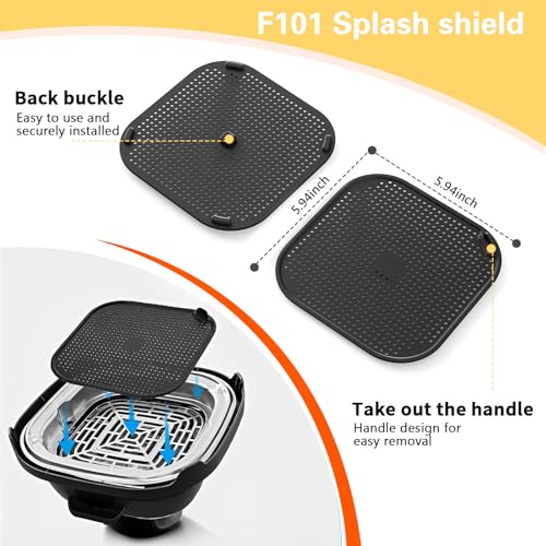 2-Pack Silicone Splatter Screen for Ninja Air Fryer - Upgraded Vents