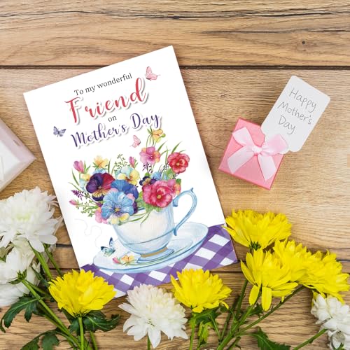 Goroar Mother's Day Card for Friend - Heartfelt Message & Gold Envelope