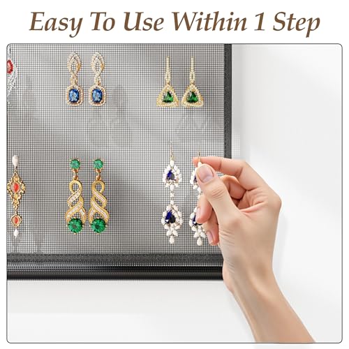 Josmimic Wall Mounted Earring Organizer - Holds 400 Earrings, Black