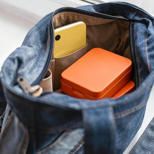 4-Pack Portable Makeup Sponge & Cotton Pad Holder - Orange