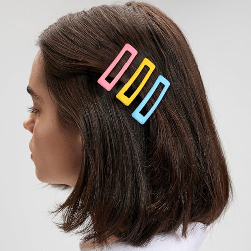 Metal Snap Hair Clips 20-Pack Small Rectangle Hair Barrettes for Women