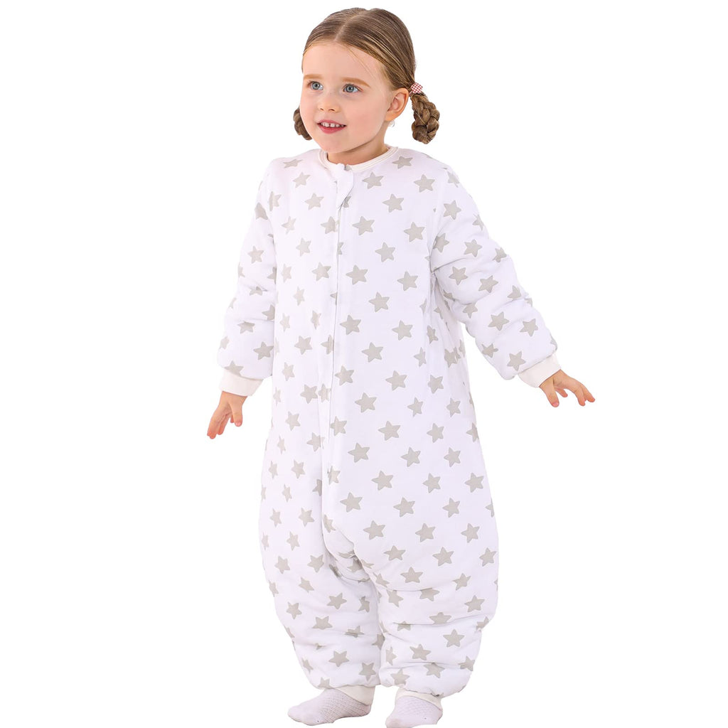 WONDAY Toddler Sleep Sack with Legs, 2.5 TOG Winter Wearable Blanket, Cozy Cotton Walker Sleep Sack for Boys & Girls 3T 4T 5T