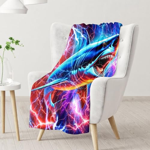 Shark Blanket for Boys & Teens - 50'' x 60'' Plush Flannel Throw
