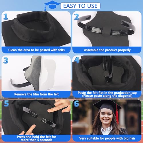 Graduation Cap Headband Firm Anti-Fall Hat Accessory for Graduates