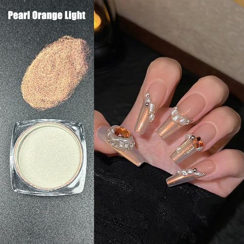 GZMAYUEN Pearl White Nail Powder - Glazed Donut Chrome Pigment 2 Boxes