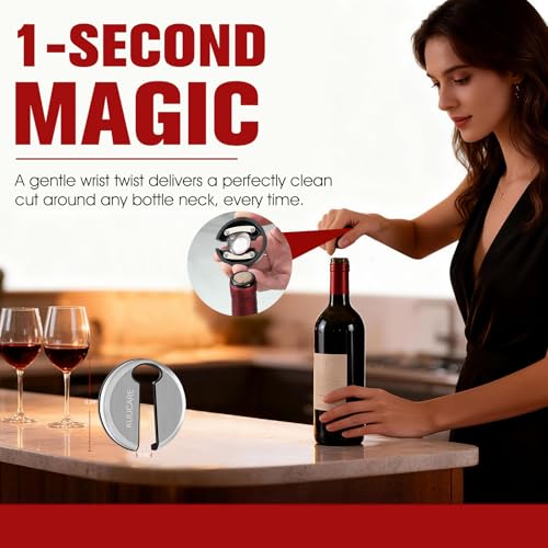KuuCare Stainless Steel Wine Foil Cutter with Sharp Blades