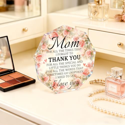 Acrylic Plaque Gift for Mom from Daughter - Meaningful Birthday Present