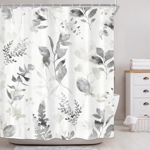 Riyidecor 60x72 Eucalyptus Leaves Shower Curtain - Waterproof Fabric