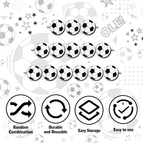 OHOME Black White Soccer Birthday Party Decorations - 24pcs Soccer Banner, Easy Hang, Reusable for World Cup 2026