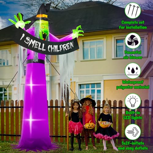 13FT Halloween Inflatable Witch Yard Decor - Large Scary Blow Up with Lights - Variation of THIS listing